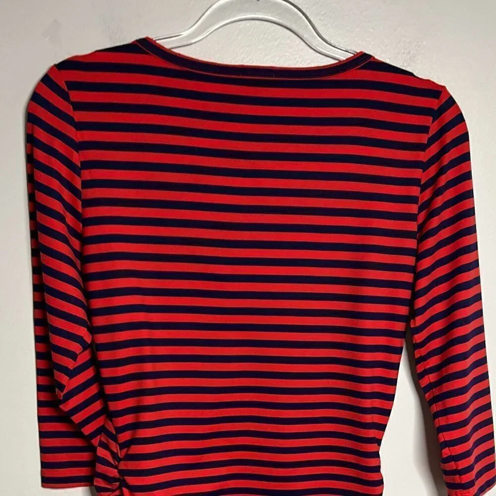 J McLaughlin Rd & Blue Stripe Catalina Cloth Side Ruched Top Size S - Picture 4 of 6